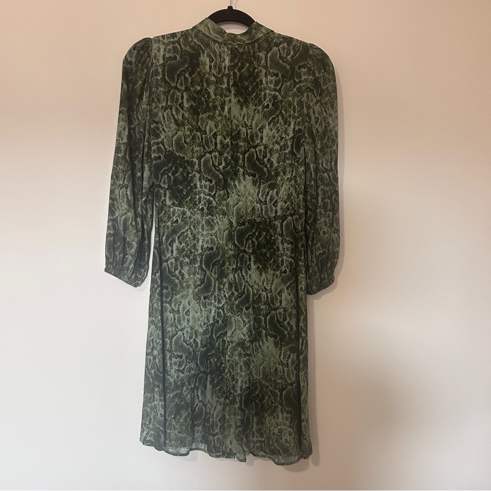 Mango button collar snake print dress Sz 2 - Picture 5 of 8